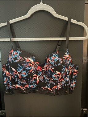 Adore Me Blue Floral Lace Bra 38B